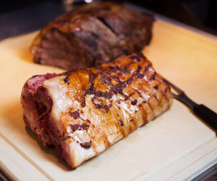 Roast beef carvery station at The Anner Hotel, ready for guests to enjoy.
