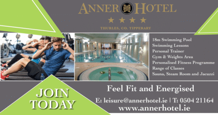 A family enjoys fitness activities at The Anner Hotel, featuring a pool and gym.